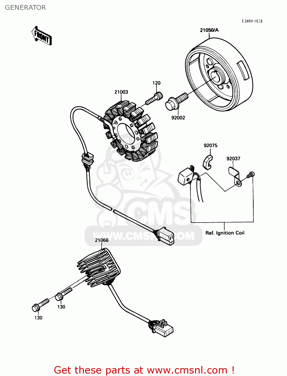 GENERATOR EX250F4 NINJA 250R 1990 USA CALIFORNIA CANADA