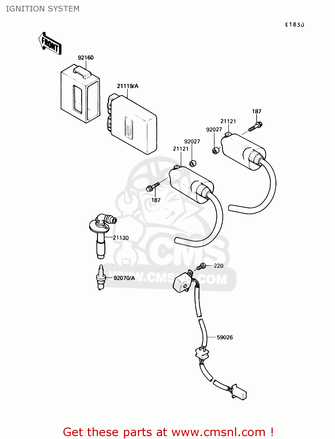 IGNITION SYSTEM EX250F4 NINJA 250R 1990 USA CALIFORNIA CANADA