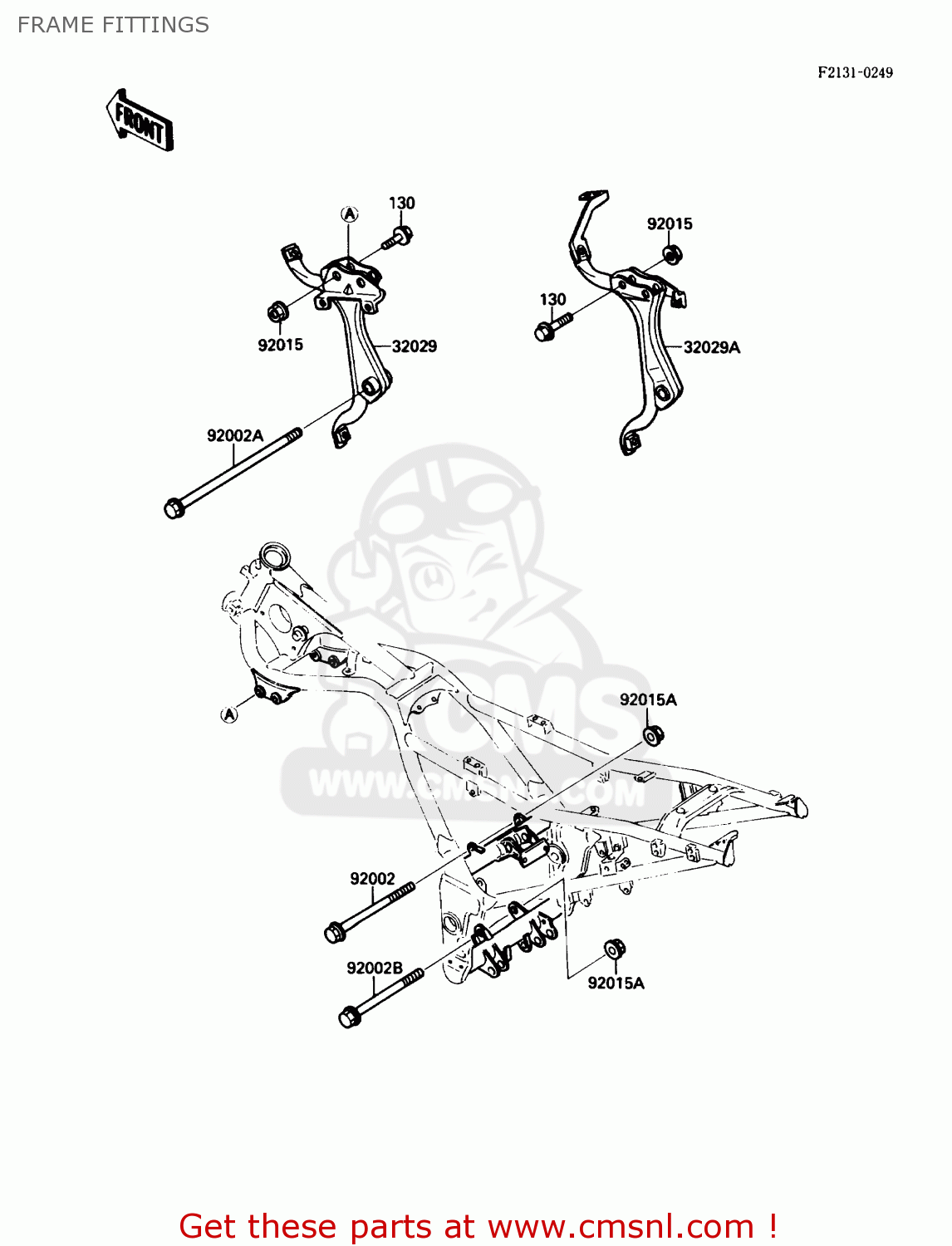 FRAME FITTINGS EX250F4 NINJA 250R 1990 USA CALIFORNIA CANADA