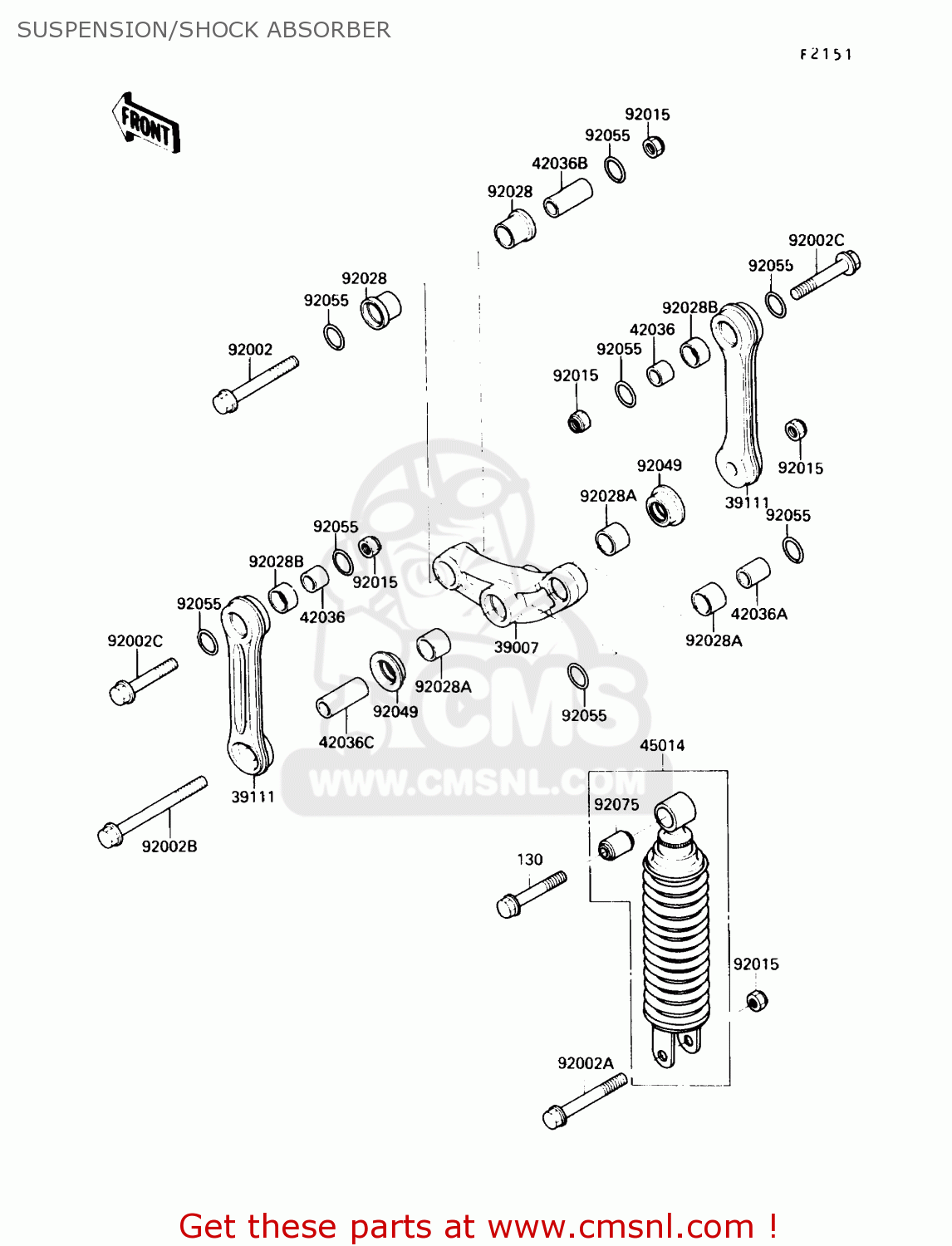 SUSPENSION/SHOCK ABSORBER EX250F4 NINJA 250R 1990 USA CALIFORNIA CANADA
