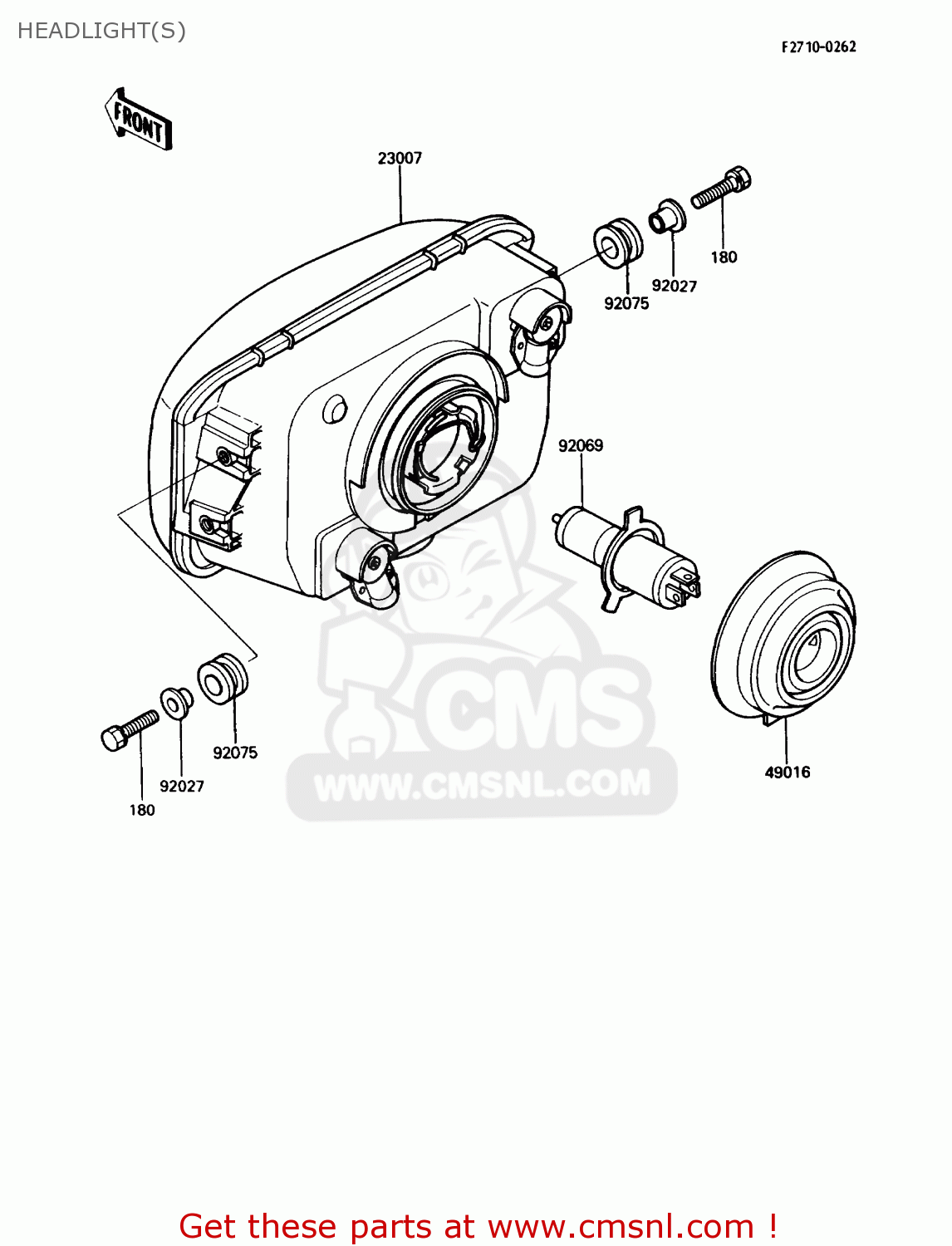 HEADLIGHT(S) EX250F4 NINJA 250R 1990 USA CALIFORNIA CANADA