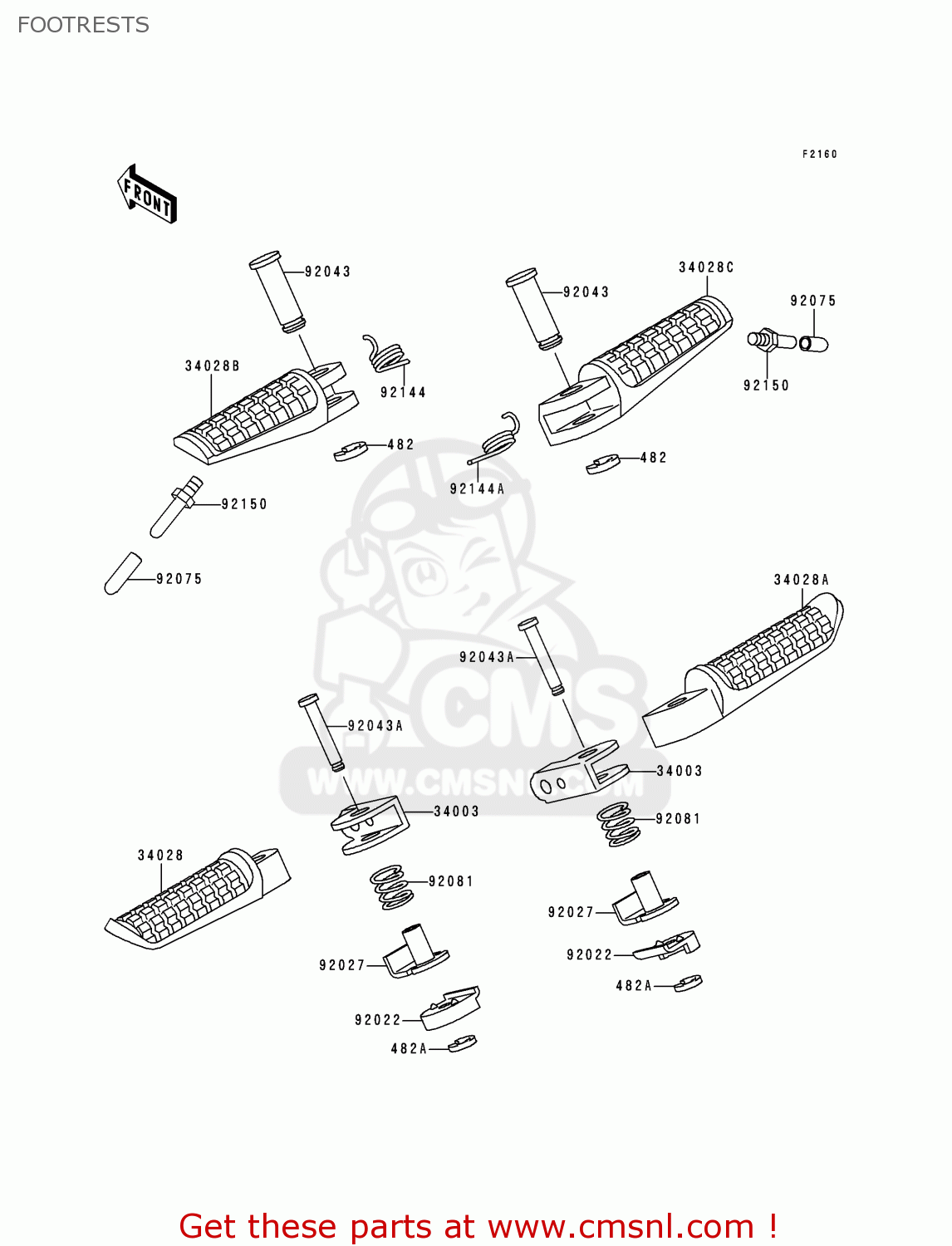 FOOTRESTS EX250F4 NINJA 250R 2000 USA CALIFORNIA
