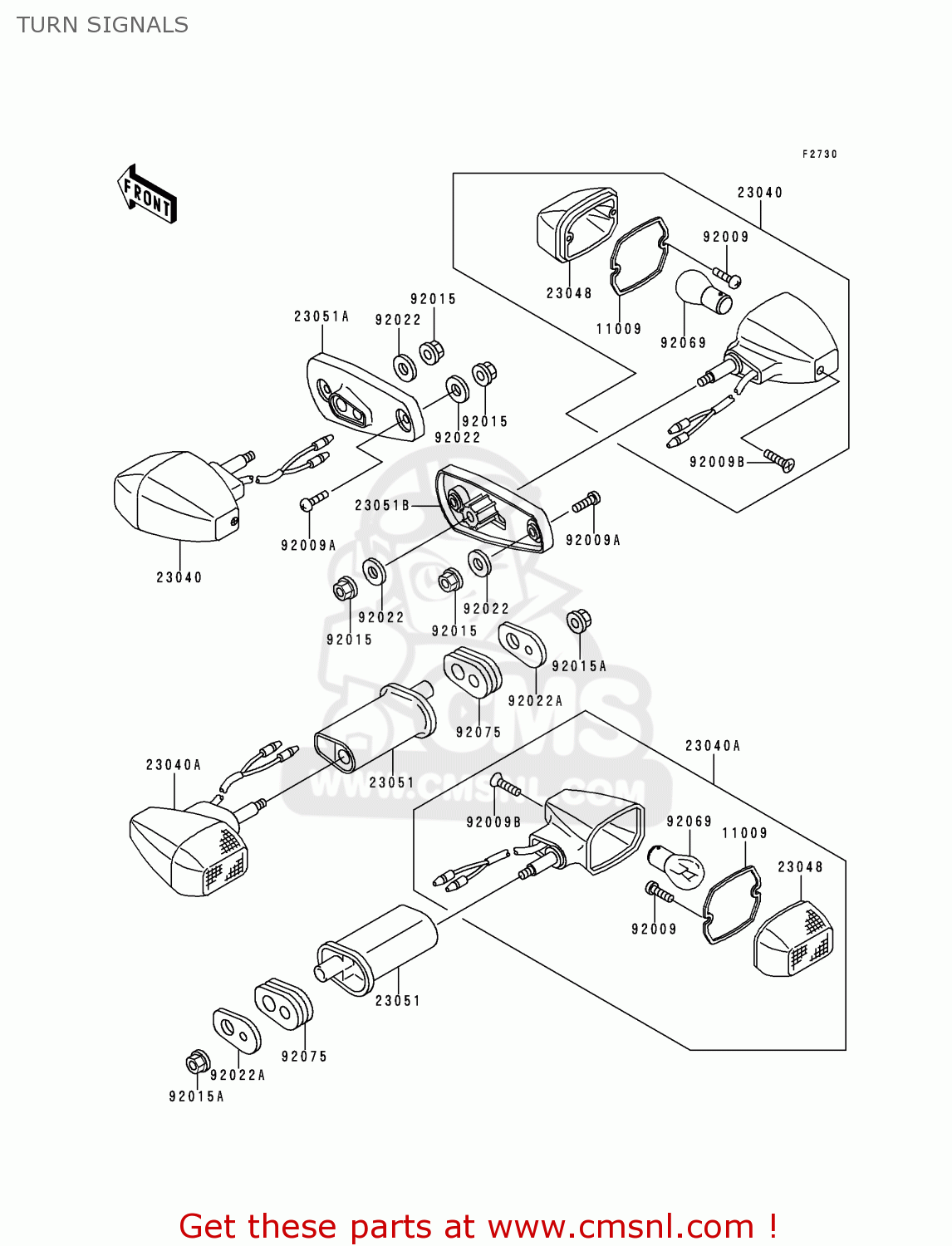 TURN SIGNALS EX250F4 NINJA 250R 2000 USA CALIFORNIA