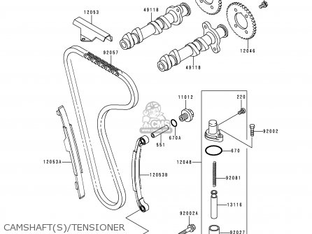 CAMSHAFT(S)/TENSIONER - EX250F4 NINJA 250R 2000 USA CALIFORNIA