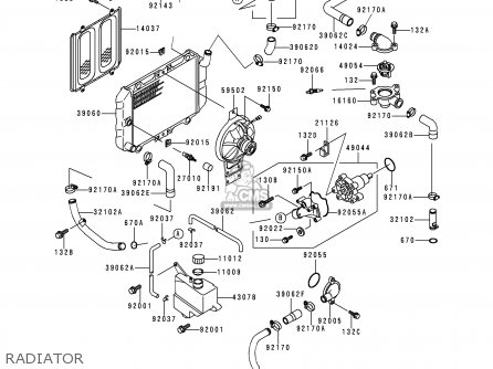 RADIATOR - EX250F4 NINJA 250R 2000 USA CALIFORNIA