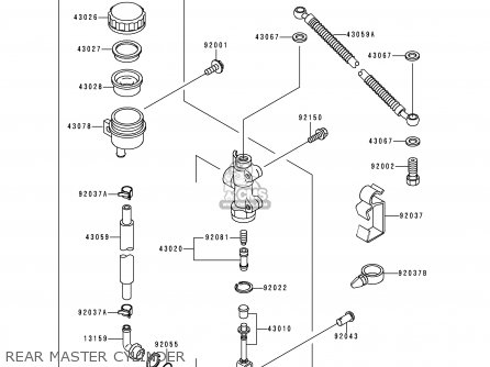 REAR MASTER CYLINDER - EX250F4 NINJA 250R 2000 USA CALIFORNIA