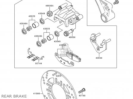REAR BRAKE - EX250F4 NINJA 250R 2000 USA CALIFORNIA