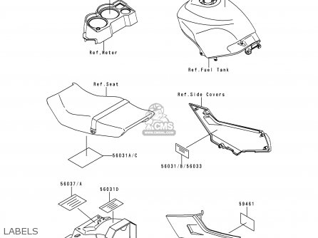 LABELS - EX250F4 NINJA 250R 2000 USA CALIFORNIA