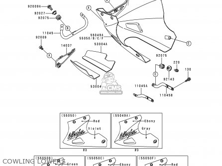 COWLING LOWERS - EX250F4 NINJA 250R 2000 USA CALIFORNIA