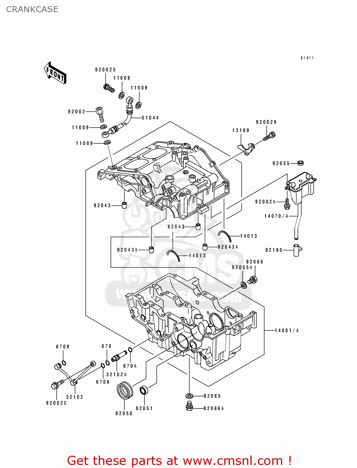 CRANKCASE EX250F6 GPX250R 1992 EUROPE