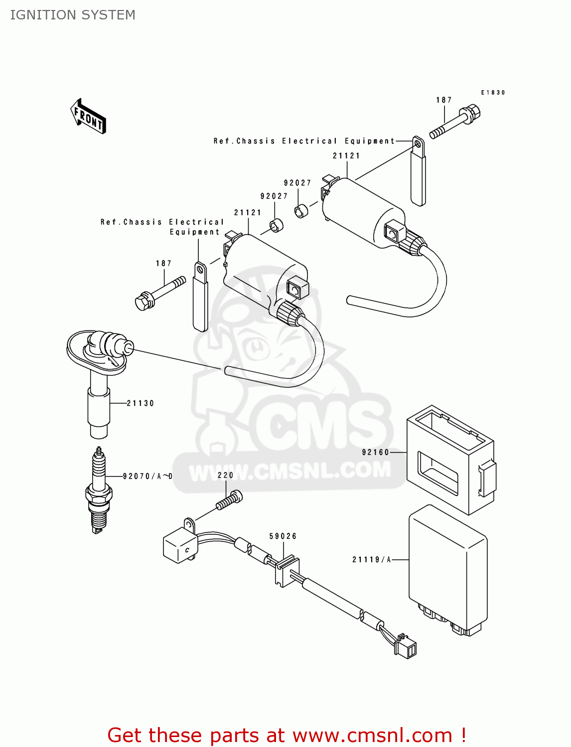 IGNITION SYSTEM EX250F6 GPX250R 1992 EUROPE
