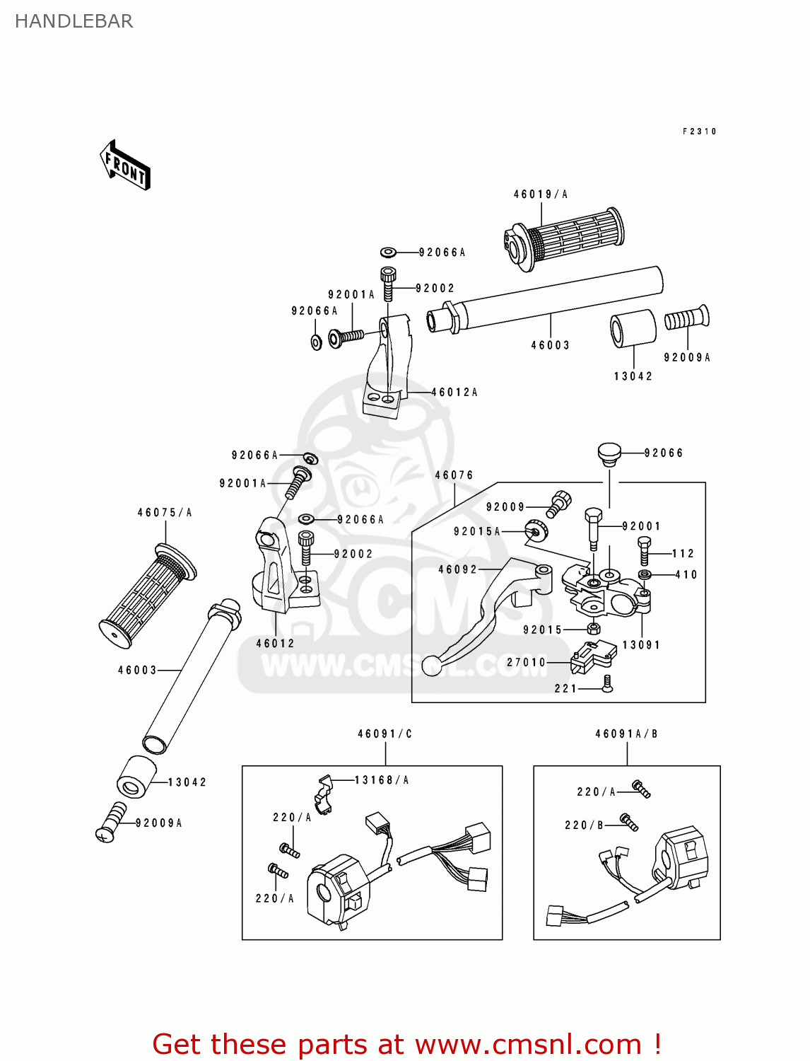HANDLEBAR EX250F6 GPX250R 1992 EUROPE