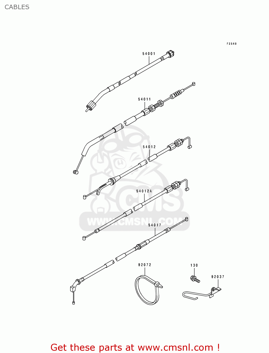 CABLES EX250F6 GPX250R 1992 EUROPE