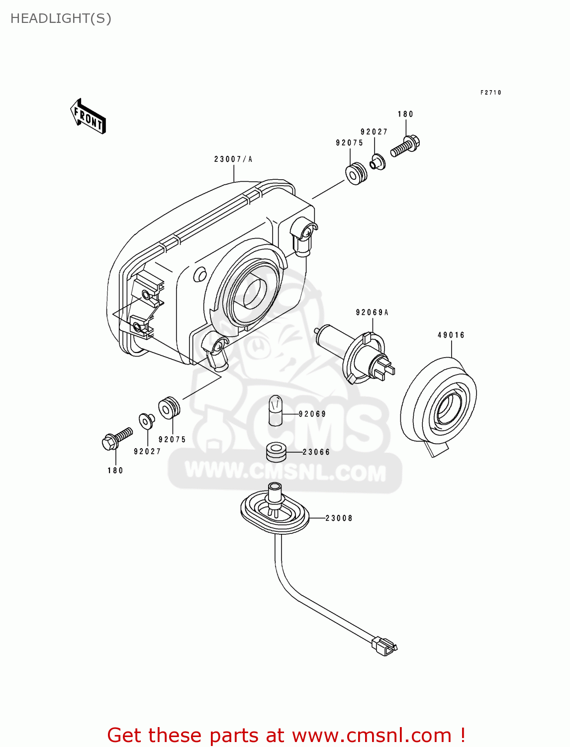 HEADLIGHT(S) EX250F6 GPX250R 1992 EUROPE