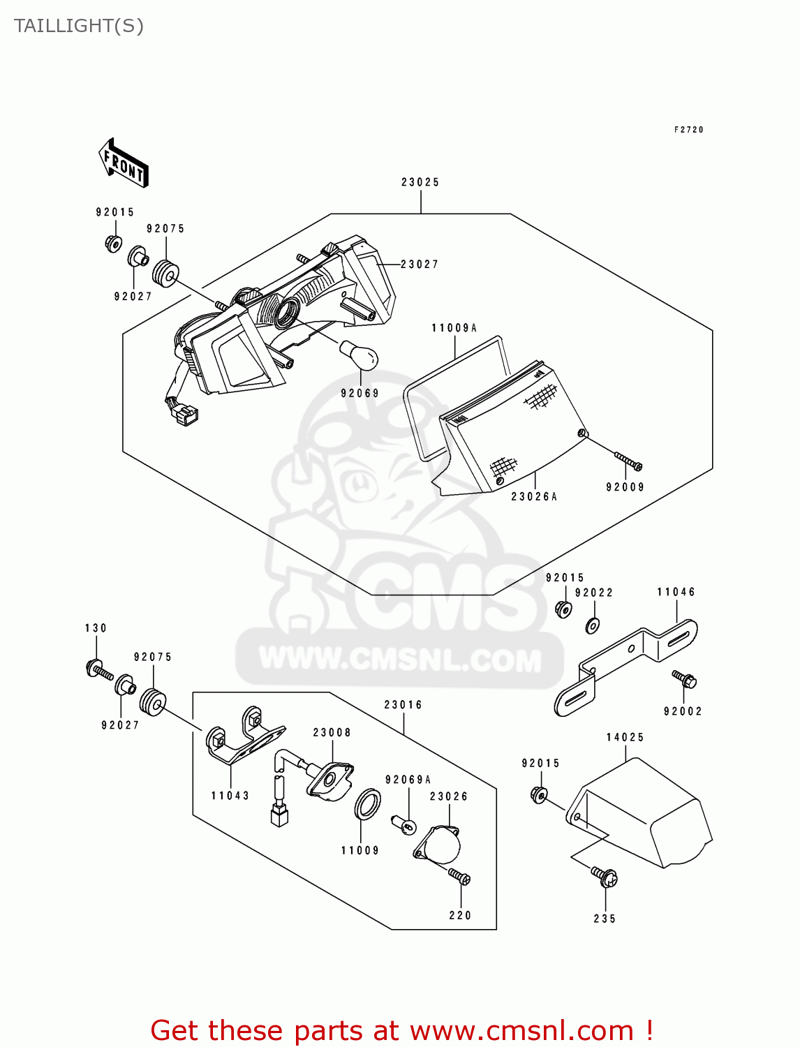 TAILLIGHT(S) EX250F6 GPX250R 1992 EUROPE