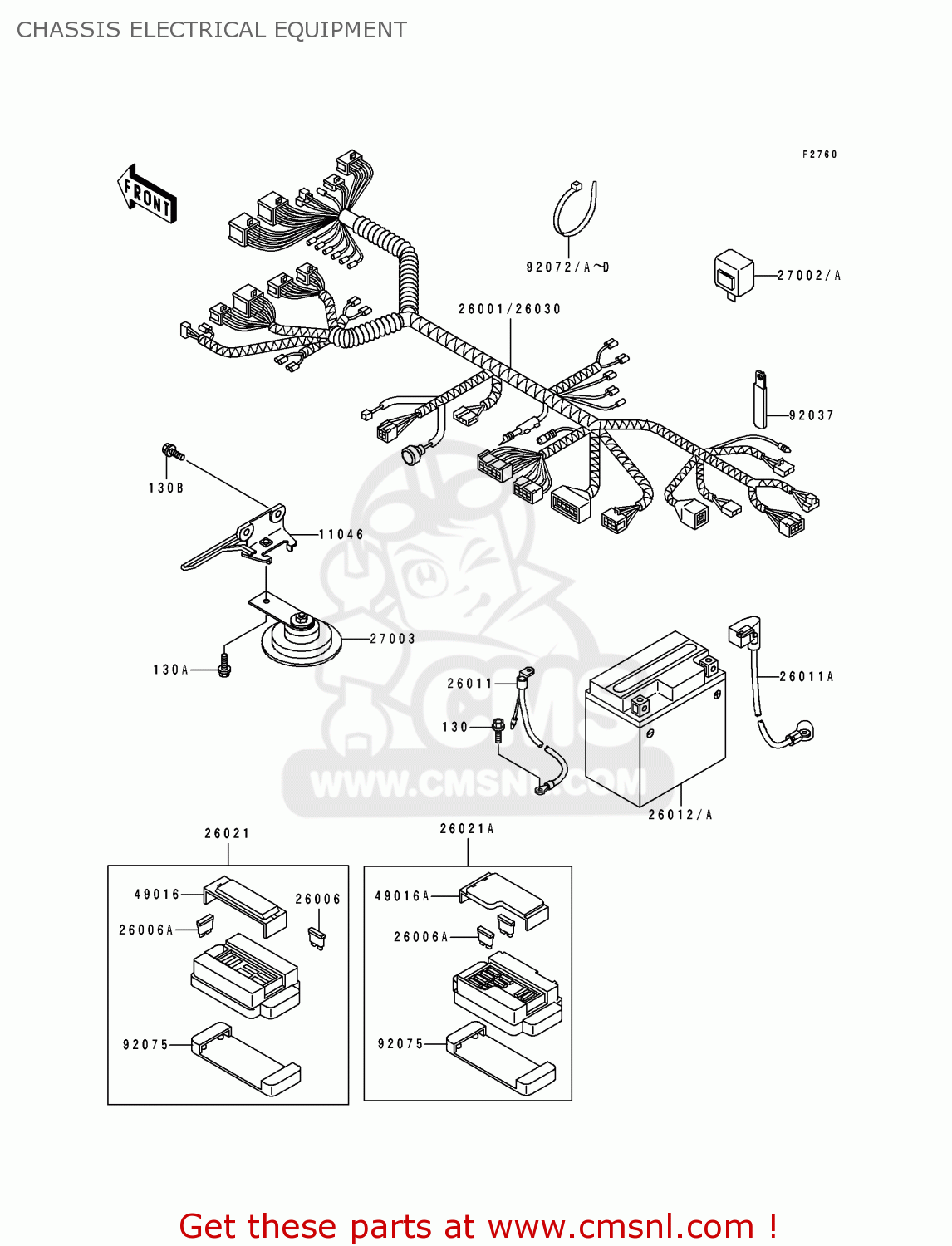 CHASSIS ELECTRICAL EQUIPMENT EX250F6 GPX250R 1992 EUROPE