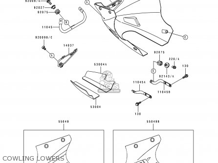 COWLING LOWERS - EX250F6 GPX250R 1992 EUROPE