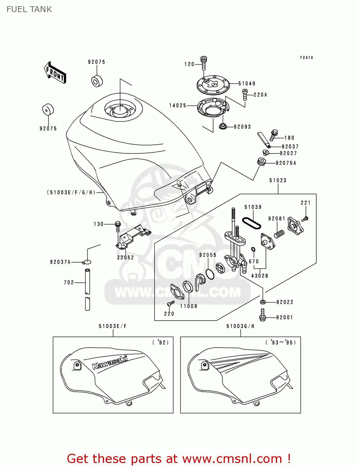 FUEL TANK EX250F6 NINJA 250R 1992 USA CALIFORNIA CANADA