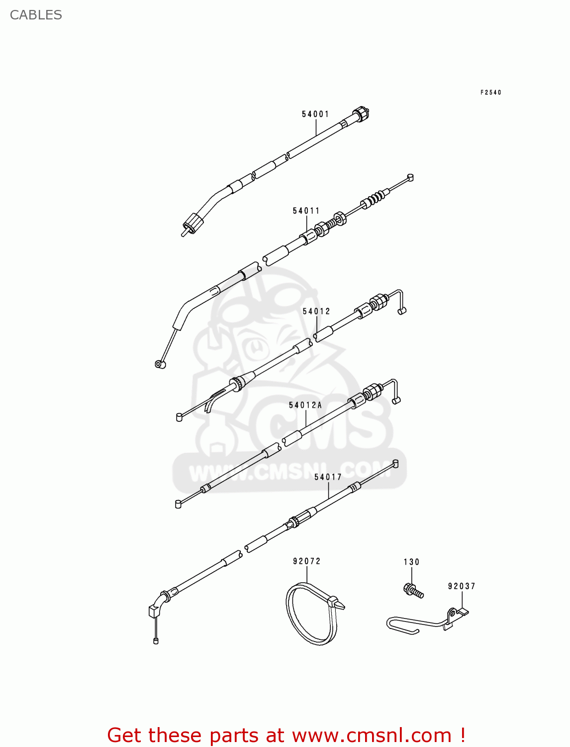 CABLES EX250F6 NINJA 250R 1992 USA CALIFORNIA CANADA
