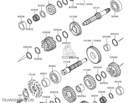 TRANSMISSION - EX250F6 NINJA 250R 1992 USA CALIFORNIA CANADA