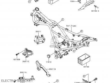 ELECTRO BRACKET - EX250F6 NINJA 250R 1992 USA CALIFORNIA CANADA