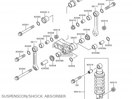 SUSPENSION/SHOCK ABSORBER - EX250F6 NINJA 250R 1992 USA CALIFORNIA CANADA
