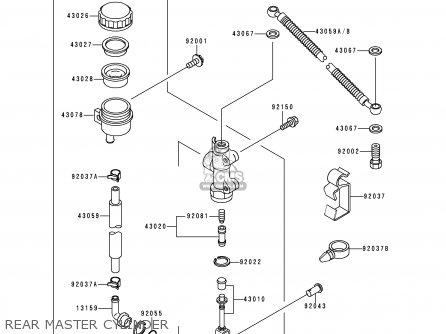 REAR MASTER CYLINDER - EX250F6 NINJA 250R 1992 USA CALIFORNIA CANADA