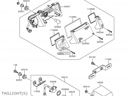 TAILLIGHT(S) - EX250F6 NINJA 250R 1992 USA CALIFORNIA CANADA