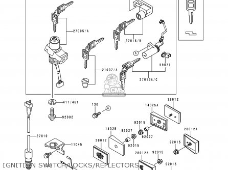 IGNITION SWITCH/LOCKS/REFLECTORS - EX250F6 NINJA 250R 1992 USA CALIFORNIA CANADA