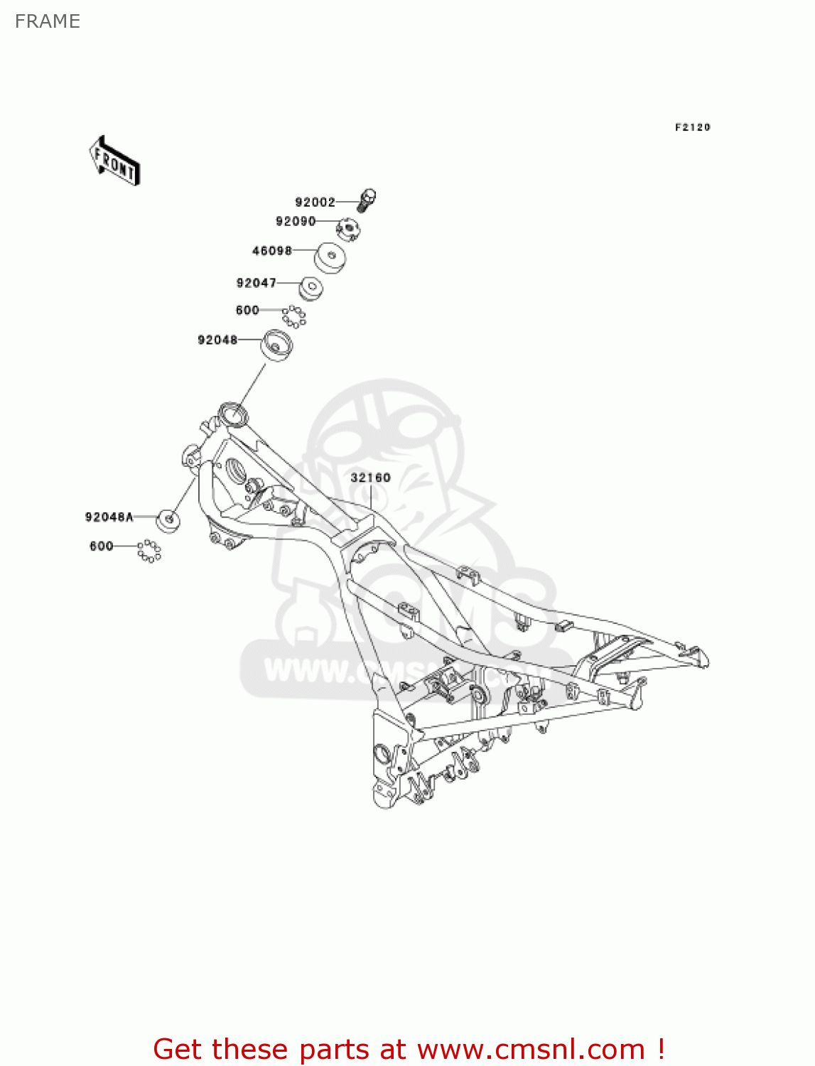 FRAME EX250F6F NINJA 250R 2006 USA CALIFORNIA