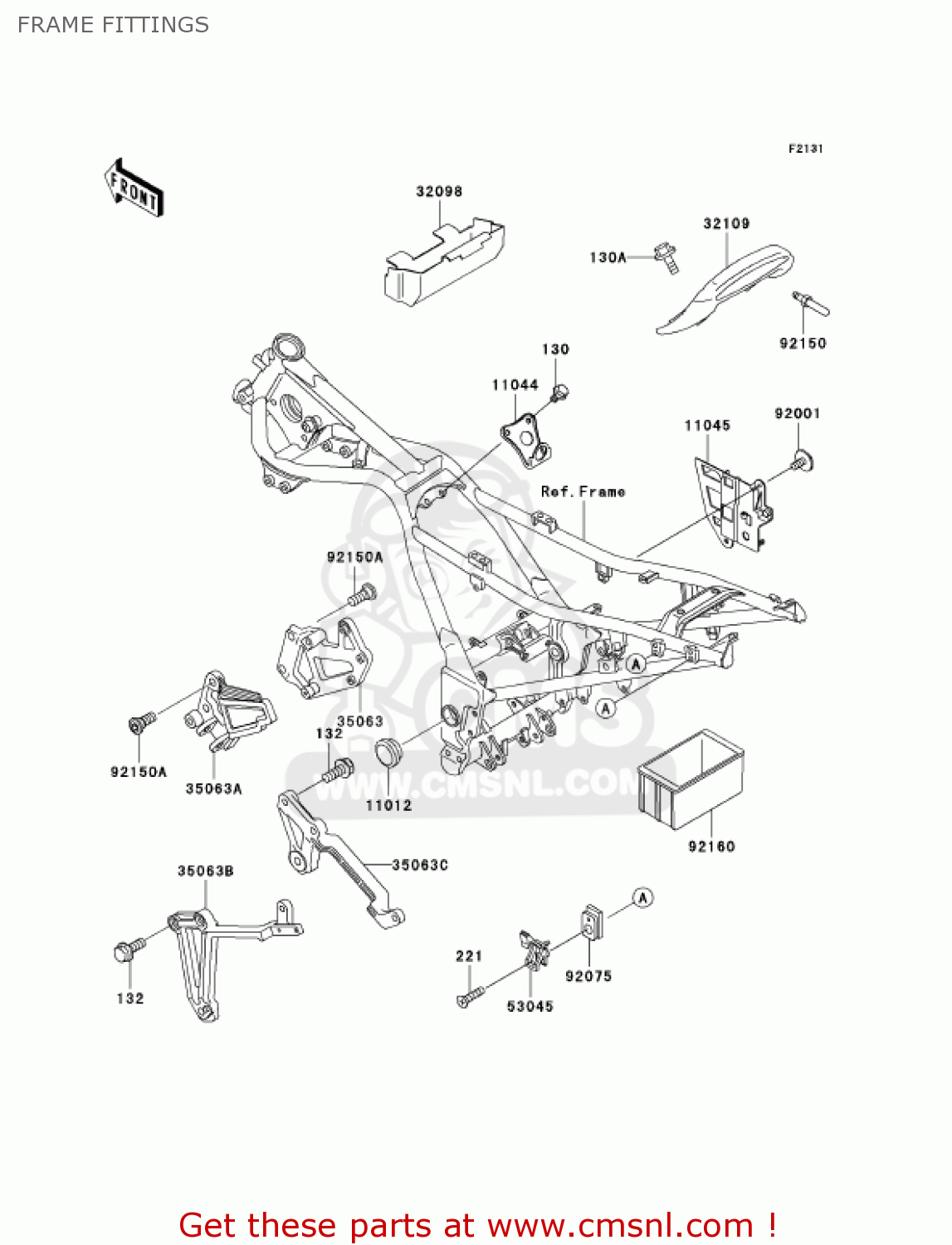FRAME FITTINGS EX250F6F NINJA 250R 2006 USA CALIFORNIA