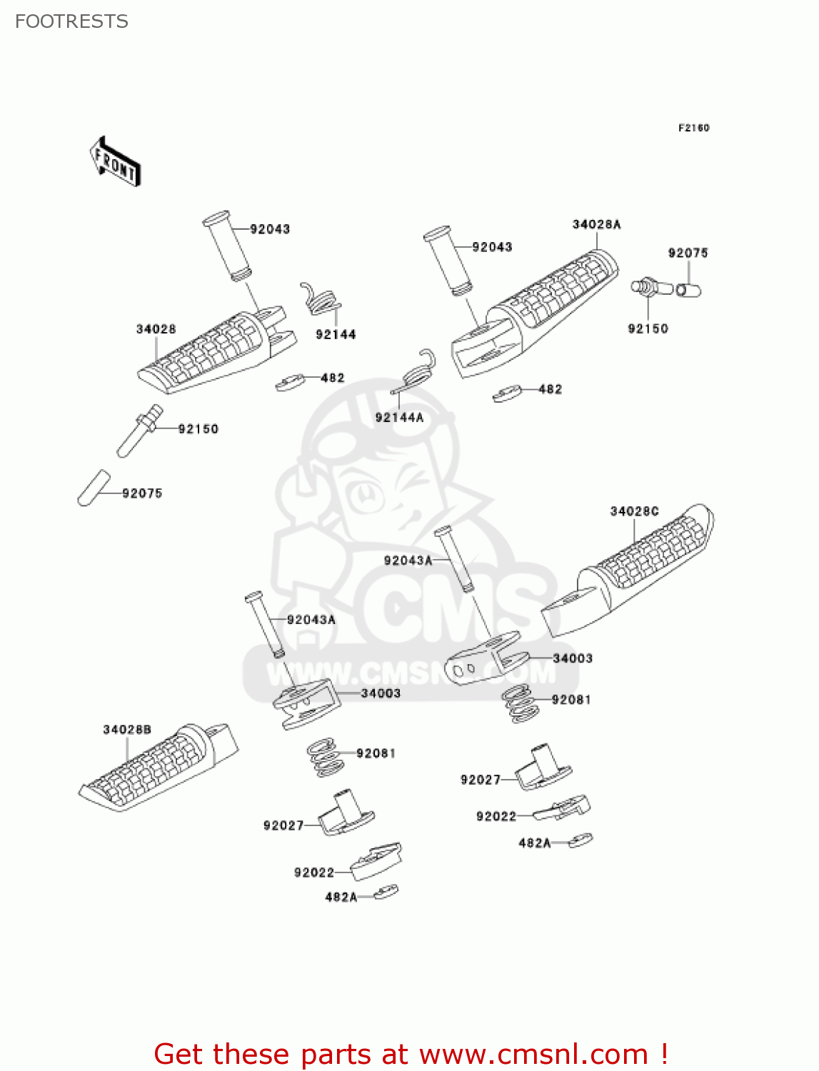 FOOTRESTS EX250F6F NINJA 250R 2006 USA CALIFORNIA