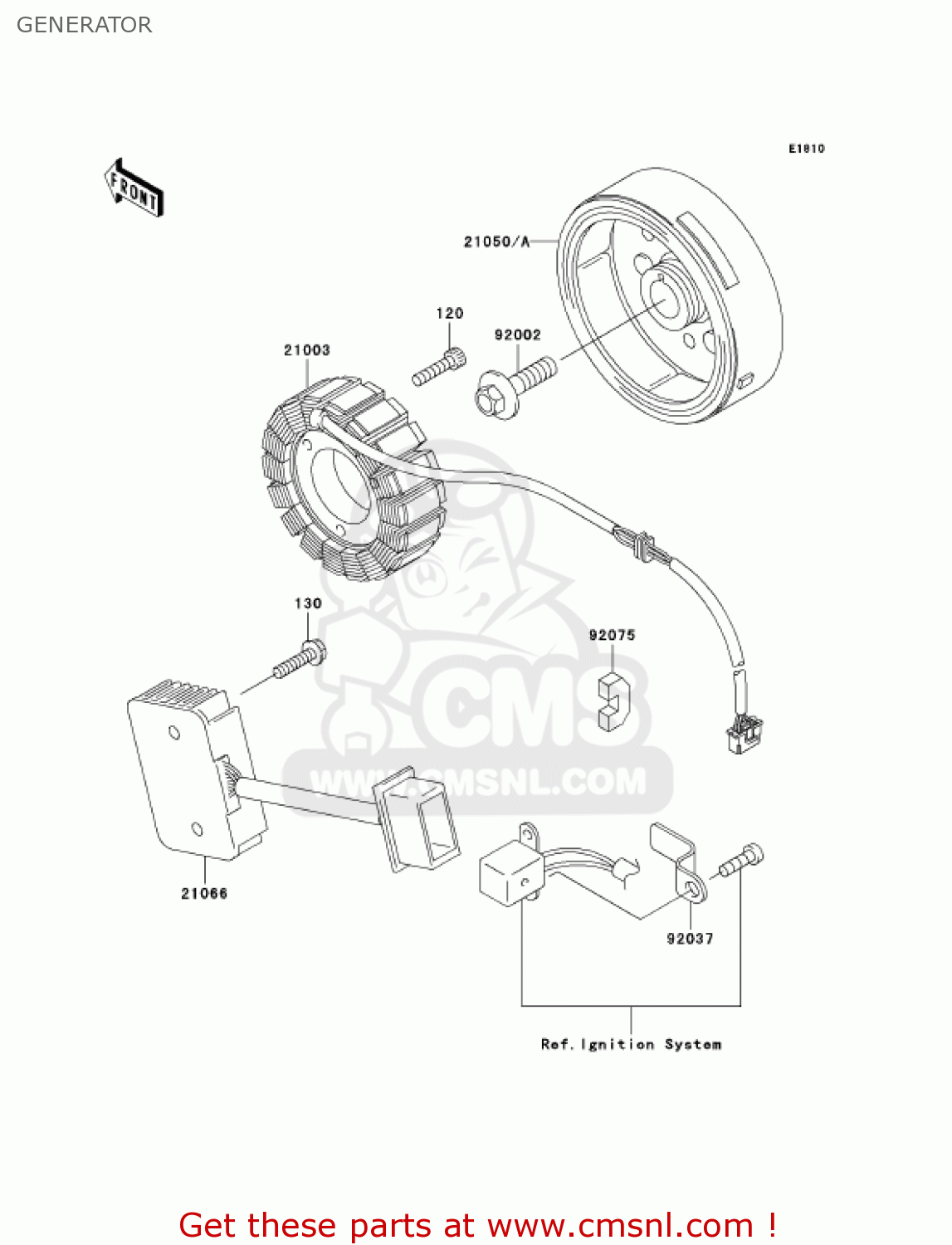 GENERATOR EX250F6F NINJA 250R 2006 USA CALIFORNIA