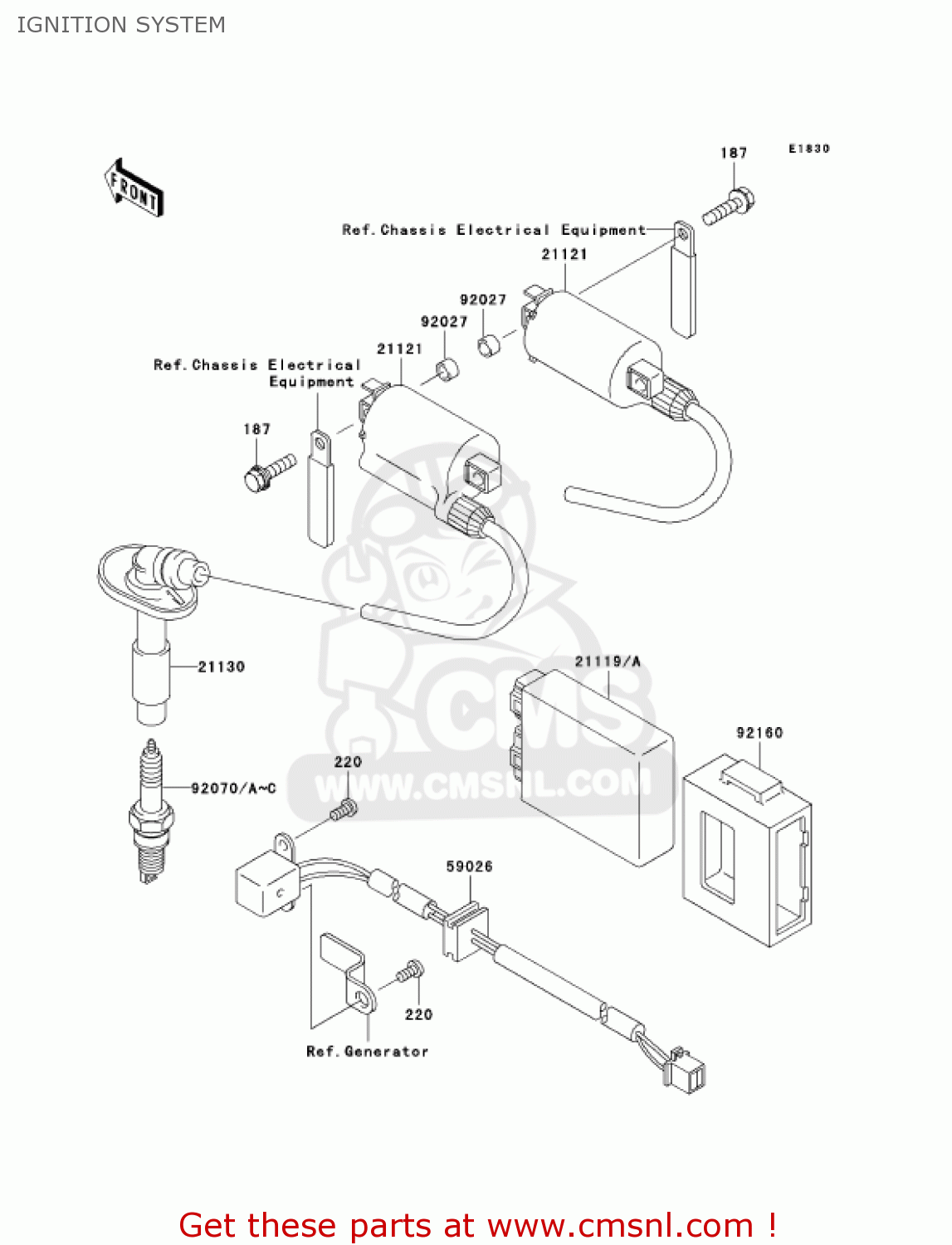 IGNITION SYSTEM EX250F6F NINJA 250R 2006 USA CALIFORNIA