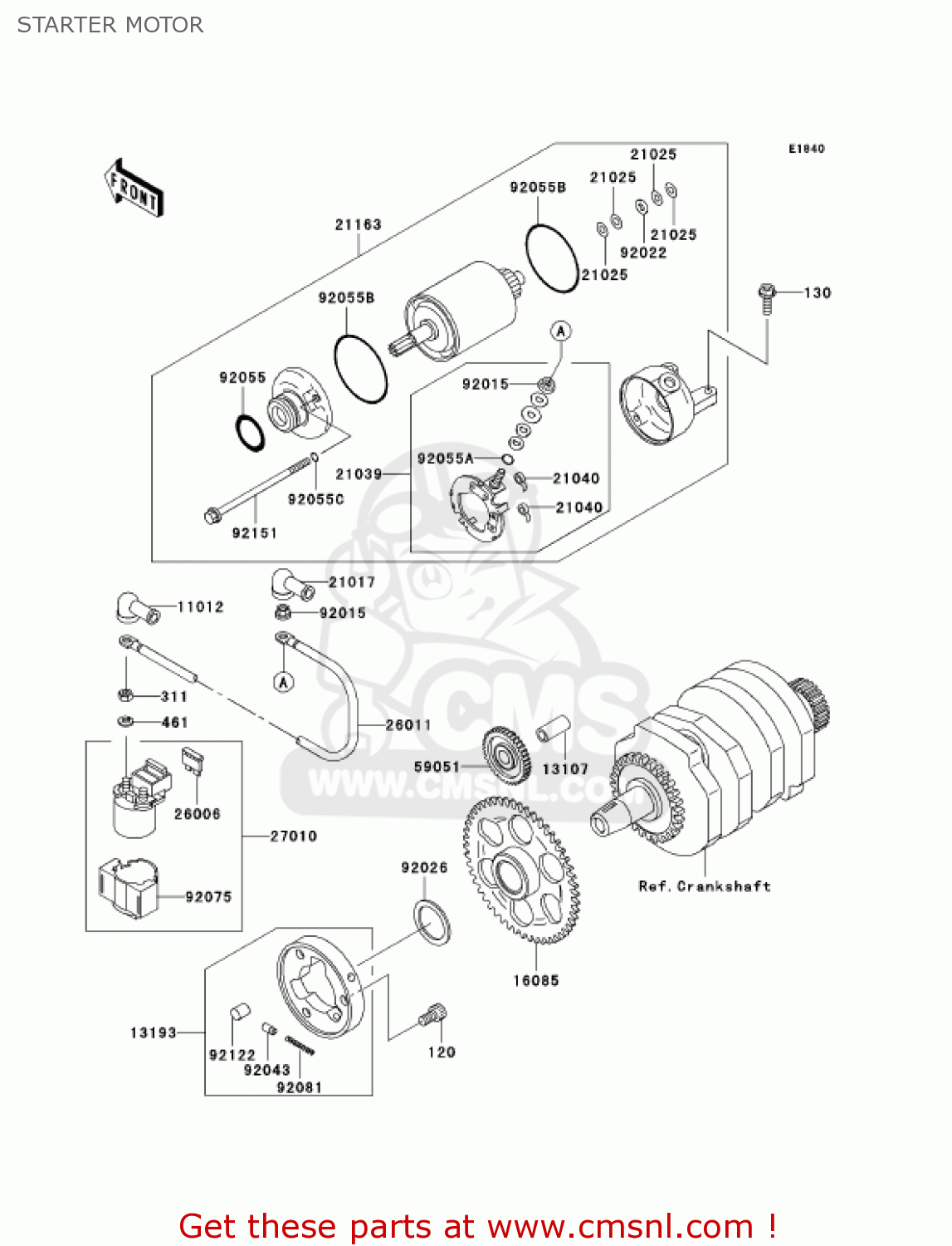 STARTER MOTOR EX250F6F NINJA 250R 2006 USA CALIFORNIA