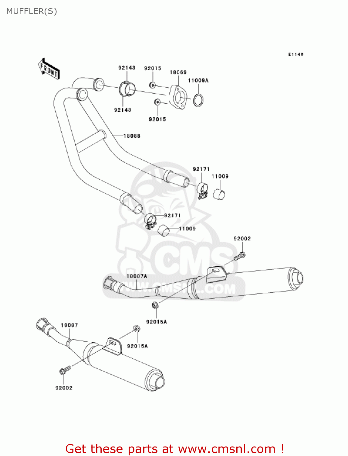 MUFFLER(S) EX250F6F NINJA 250R 2006 USA CALIFORNIA