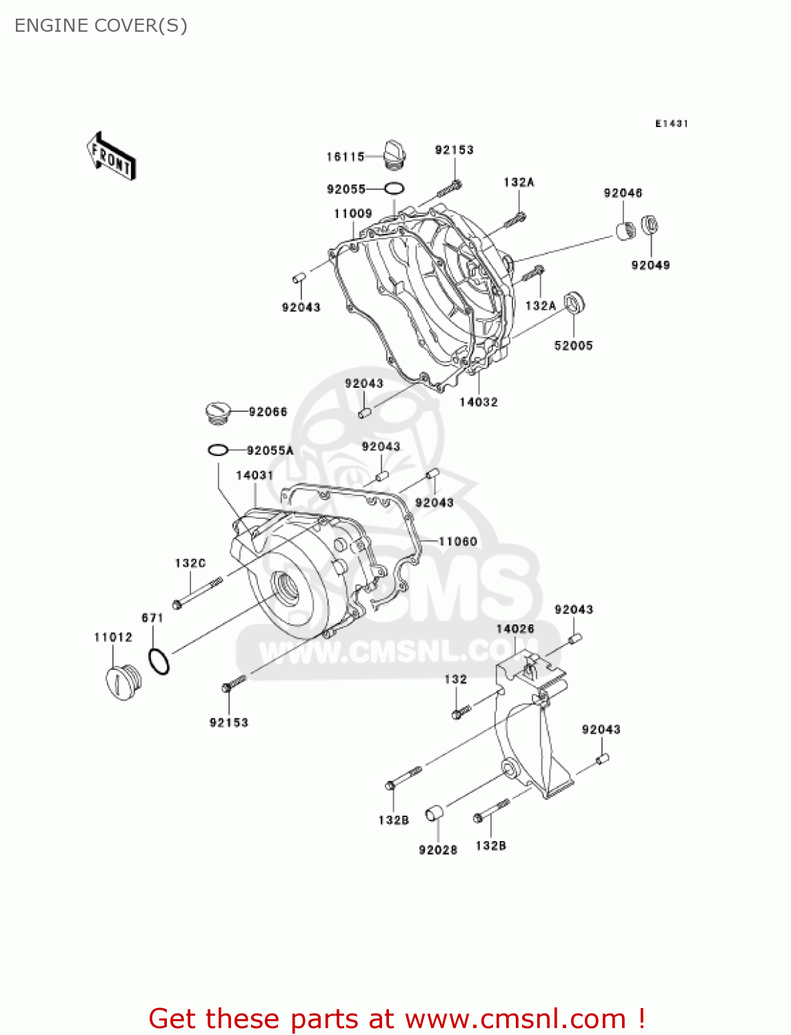 ENGINE COVER(S) EX250F6F NINJA 250R 2006 USA CALIFORNIA