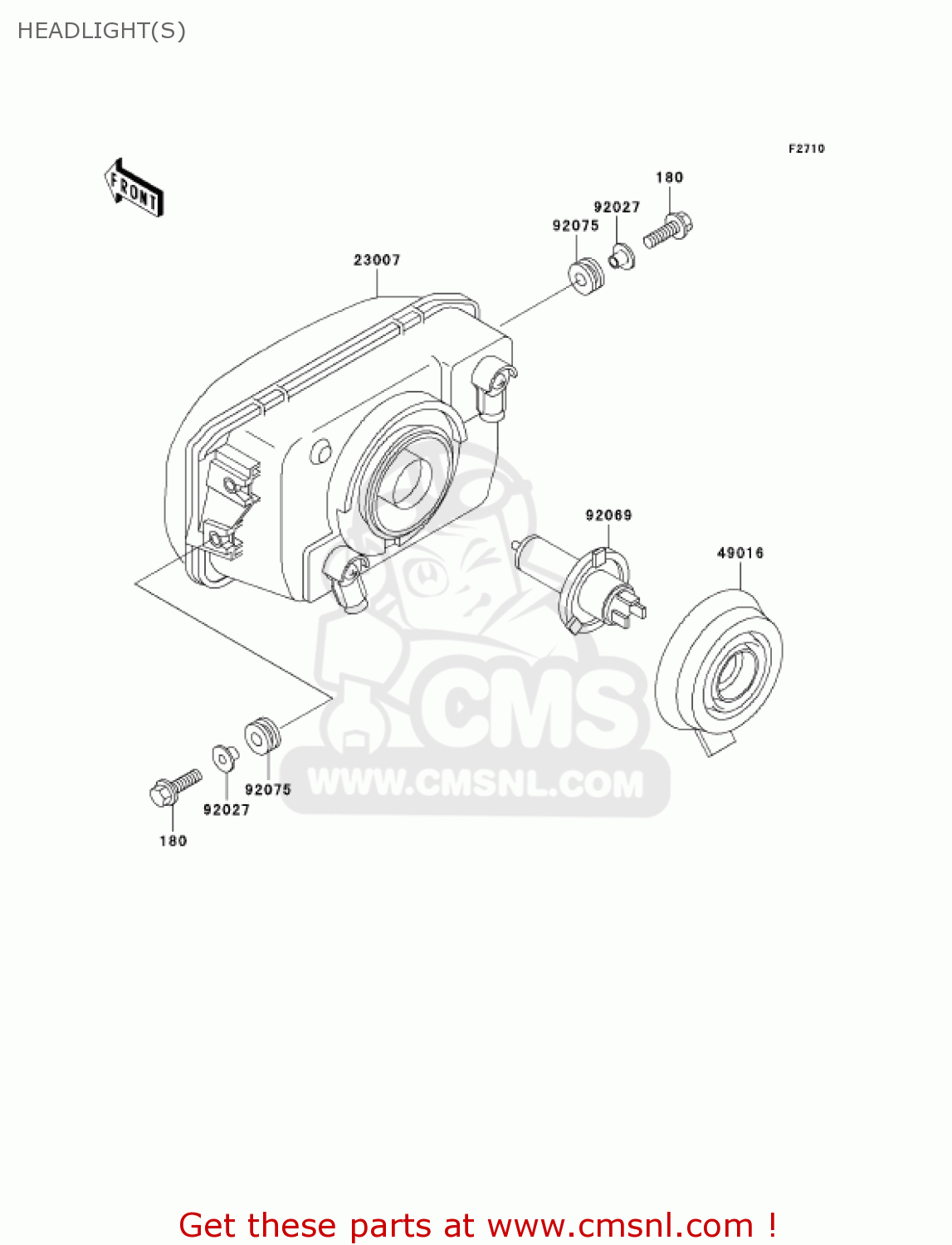 HEADLIGHT(S) EX250F6F NINJA 250R 2006 USA CALIFORNIA