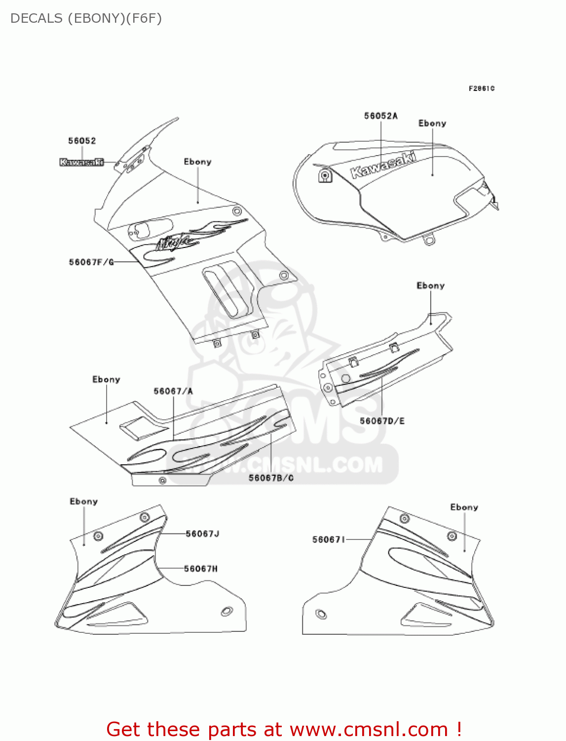 DECALS (EBONY)(F6F) EX250F6F NINJA 250R 2006 USA CALIFORNIA
