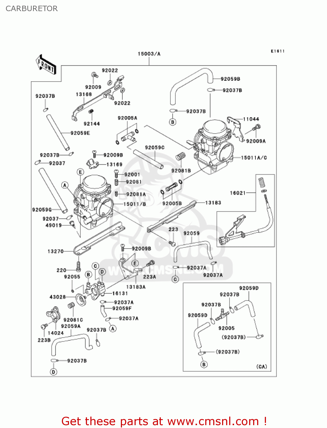CARBURETOR EX250F6F NINJA 250R 2006 USA CALIFORNIA