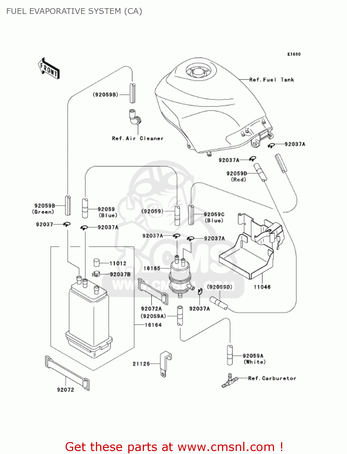 FUEL EVAPORATIVE SYSTEM (CA) EX250F6F NINJA 250R 2006 USA CALIFORNIA