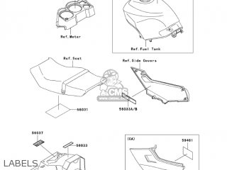 LABELS - EX250F6F NINJA 250R 2006 USA CALIFORNIA