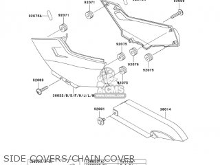 SIDE COVERS/CHAIN COVER - EX250F6F NINJA 250R 2006 USA CALIFORNIA