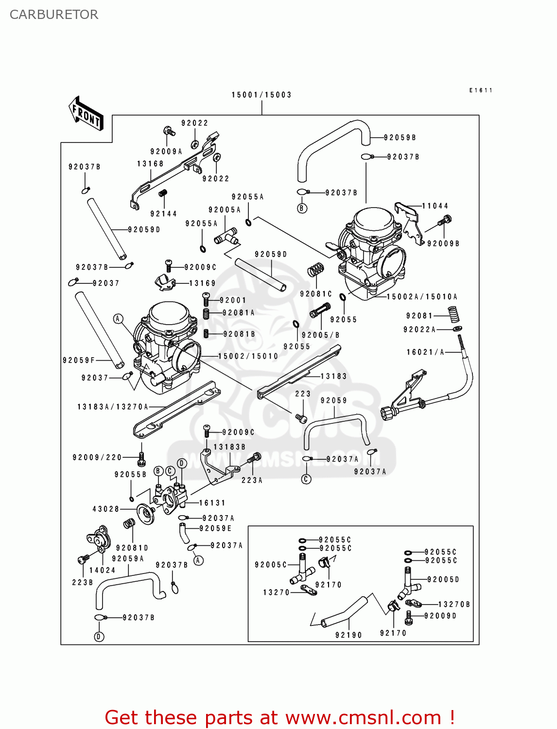 CARBURETOR EX250F7 GPX250R 1993 UNITED KINGDOM