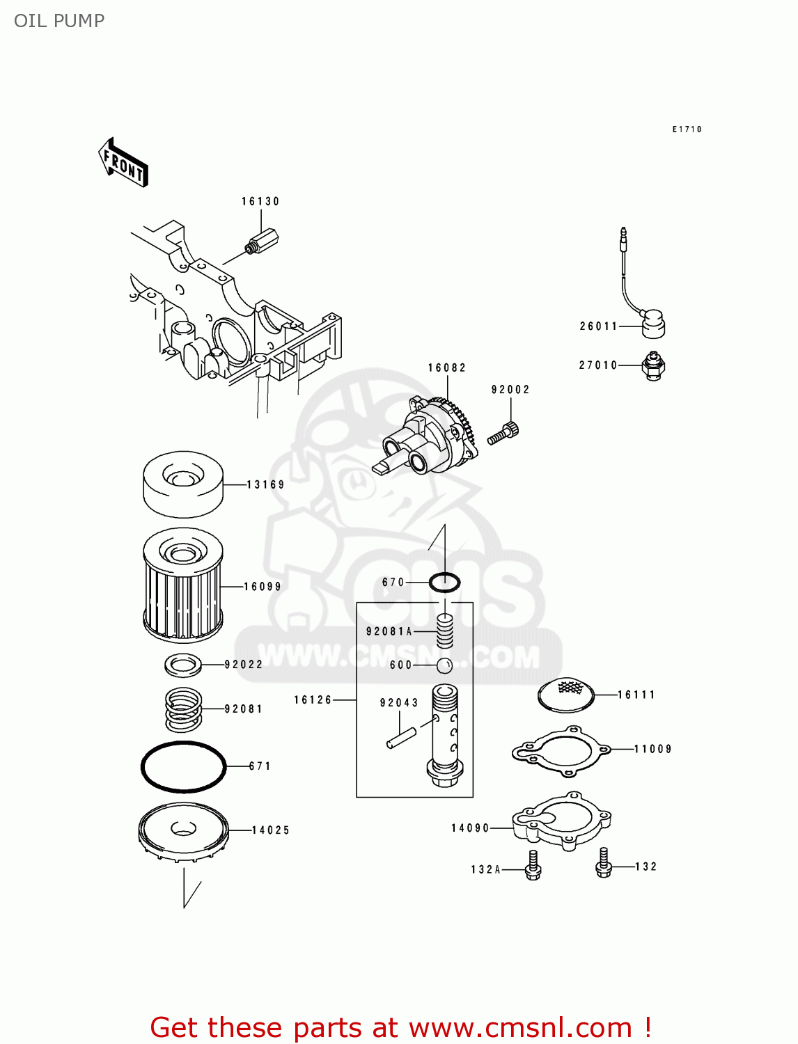 OIL PUMP EX250F7 GPX250R 1993 UNITED KINGDOM