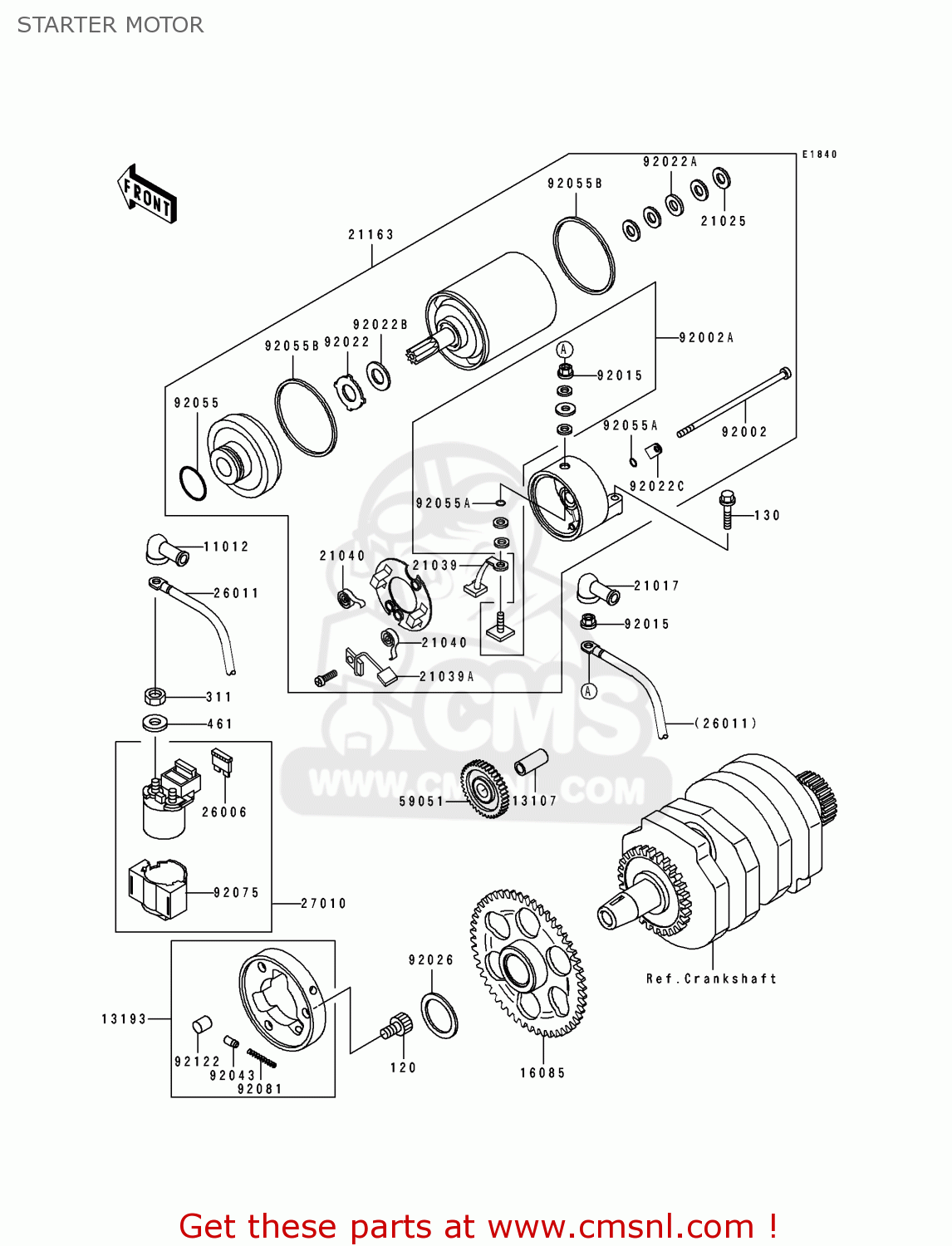 STARTER MOTOR EX250F7 GPX250R 1993 UNITED KINGDOM