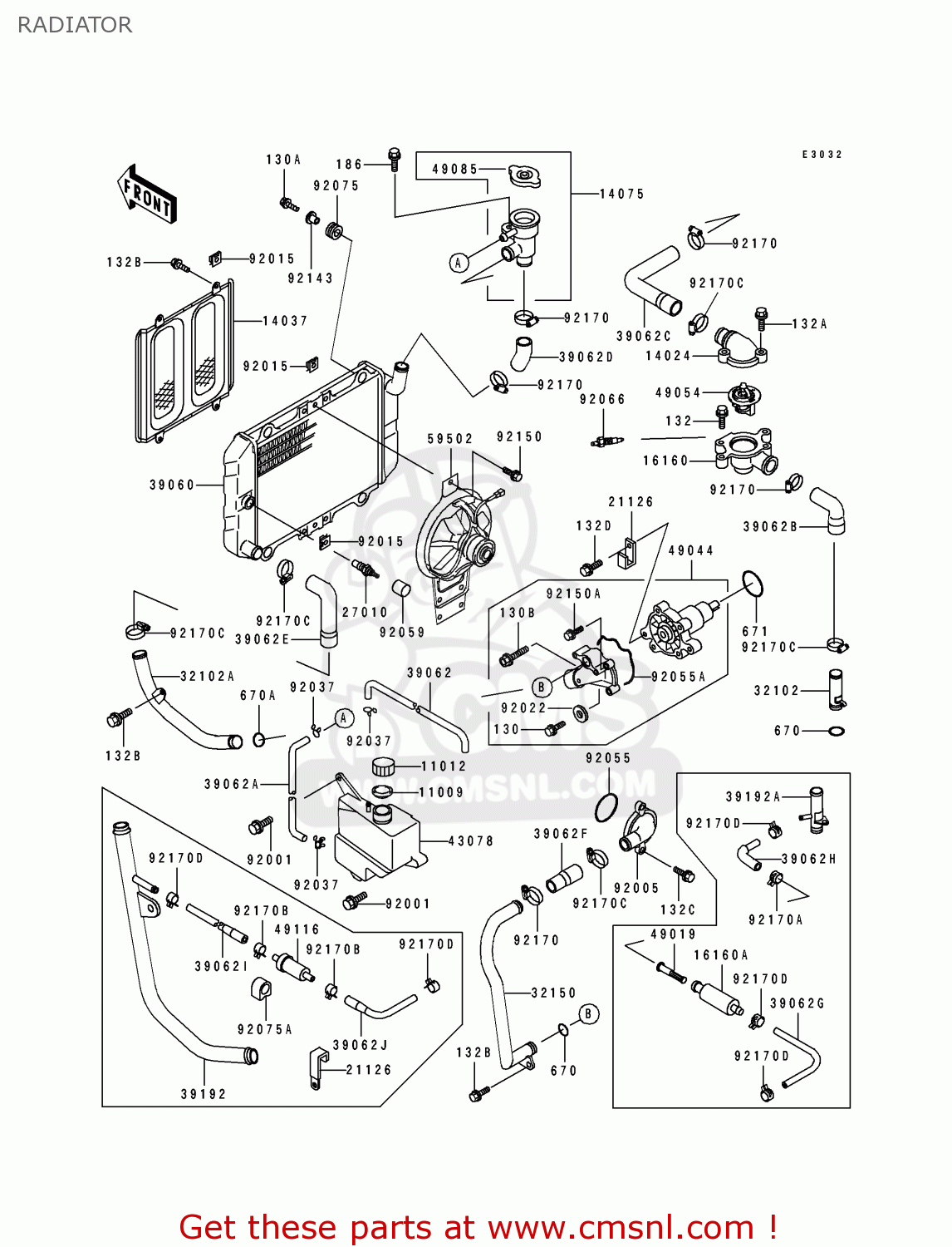 RADIATOR EX250F7 GPX250R 1993 UNITED KINGDOM