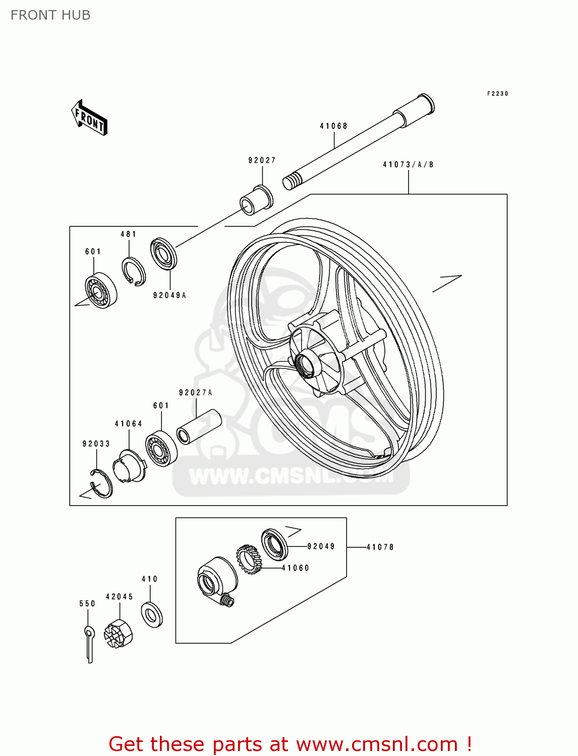 FRONT HUB EX250F7 GPX250R 1993 UNITED KINGDOM