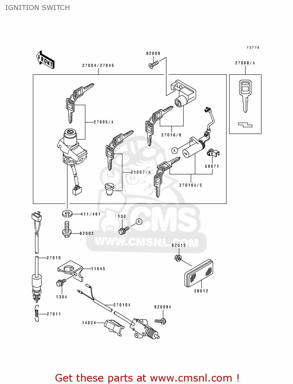 IGNITION SWITCH EX250F7 GPX250R 1993 UNITED KINGDOM