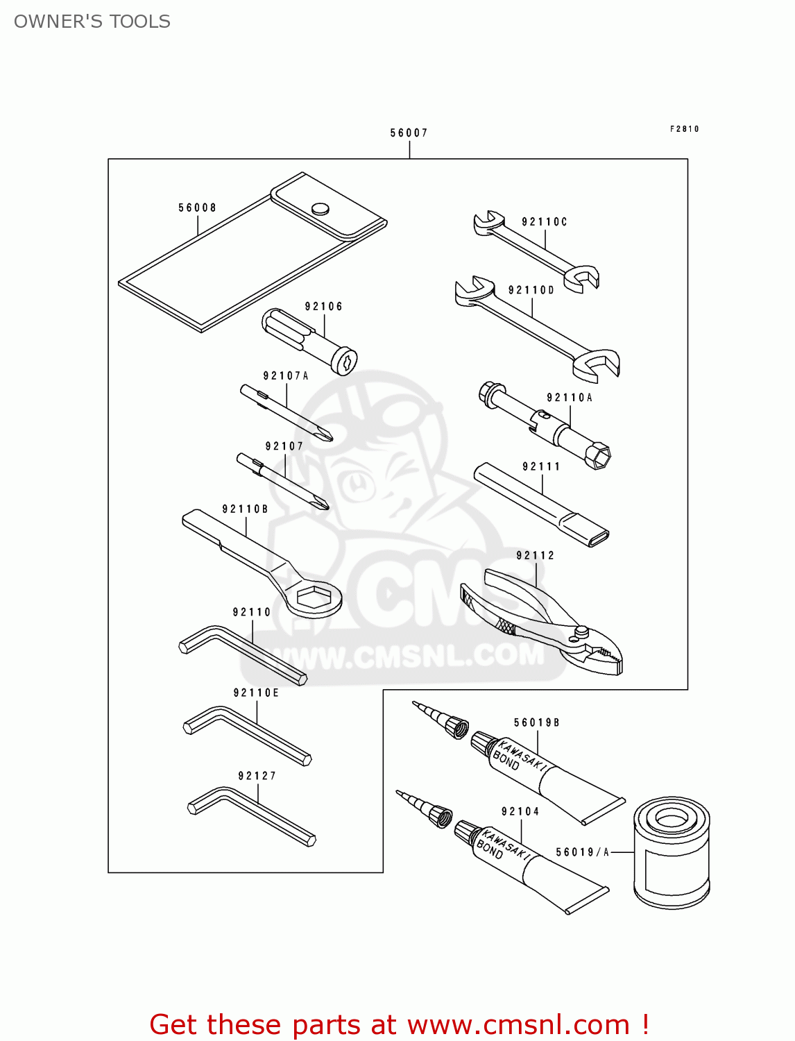 OWNER'S TOOLS EX250F7 GPX250R 1993 UNITED KINGDOM
